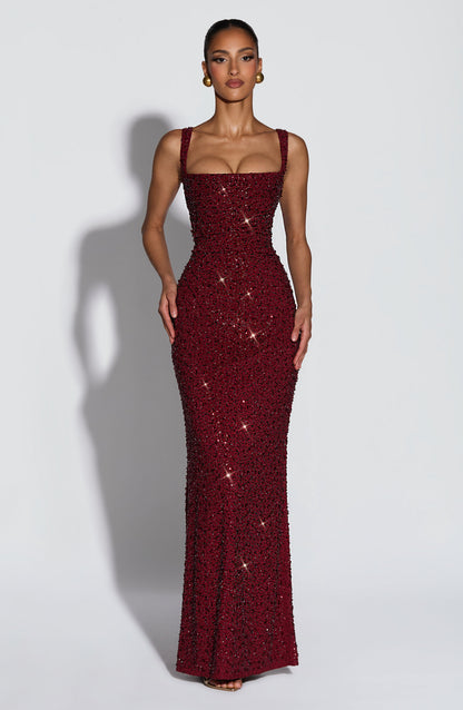 Liora - Schimmerndes Korsagen-Maxikleid