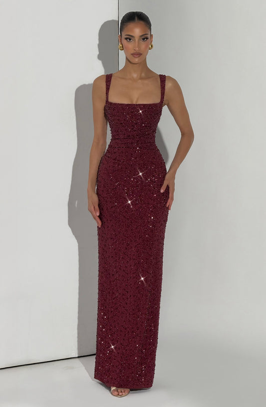 Liora - Schimmerndes Korsagen-Maxikleid