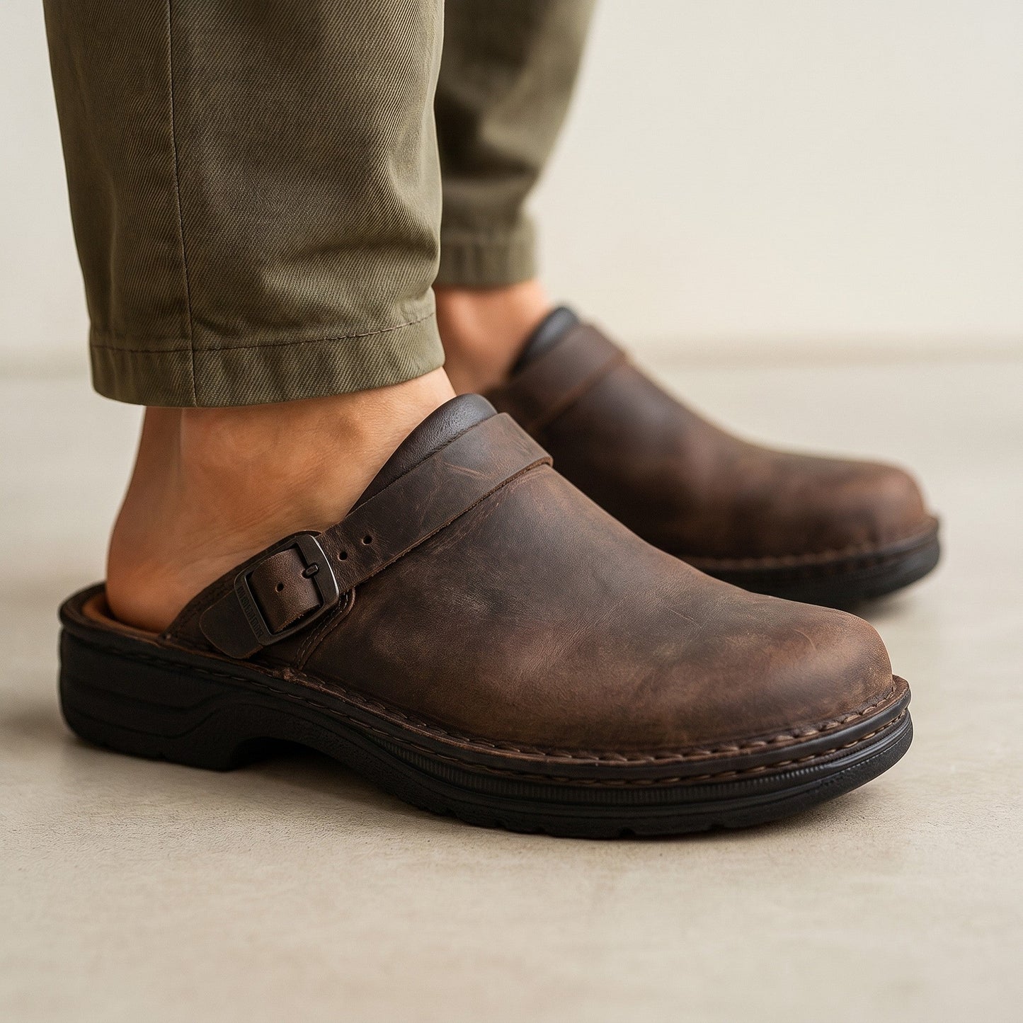 Beloro - Gepolsterte Wildleder-Clogs