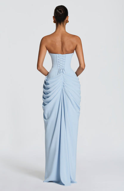 Lunara - Drapiertes Maxikleid mit hohem Schlitz
