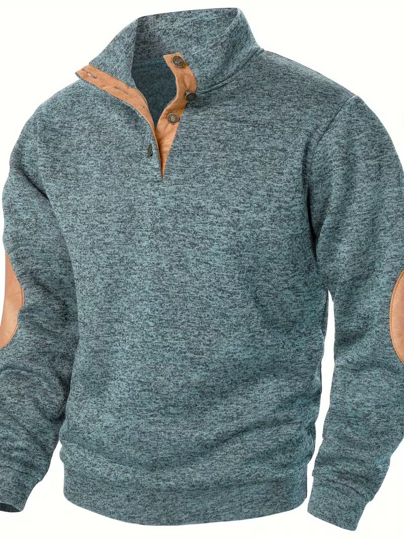 Dennis - Strukturiertes Stehkragen-Sweatshirt