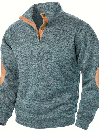 Dennis - Strukturiertes Stehkragen-Sweatshirt
