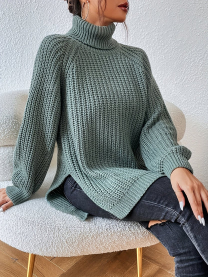 Lysette - Raglan-Stricktop mit Hochkragen