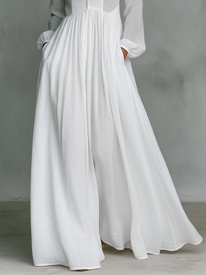 Lakisha - Stehkragen Patchwork Maxikleid