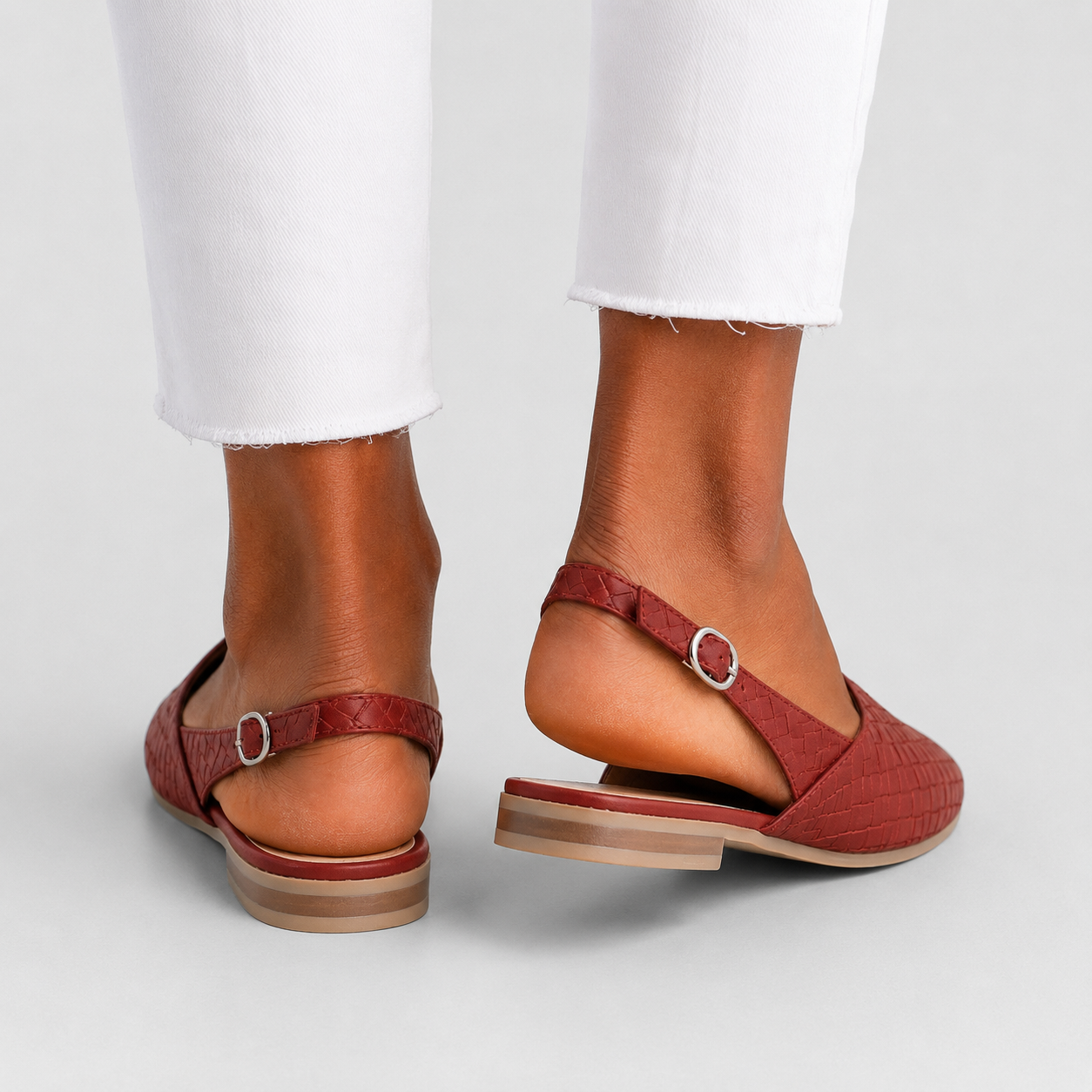 Simone - Geflochtene Slingback-Mokassins