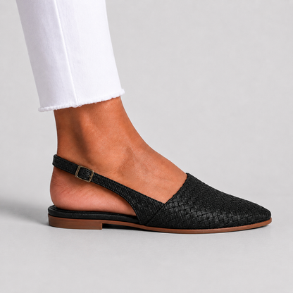 Simone - Geflochtene Slingback-Mokassins
