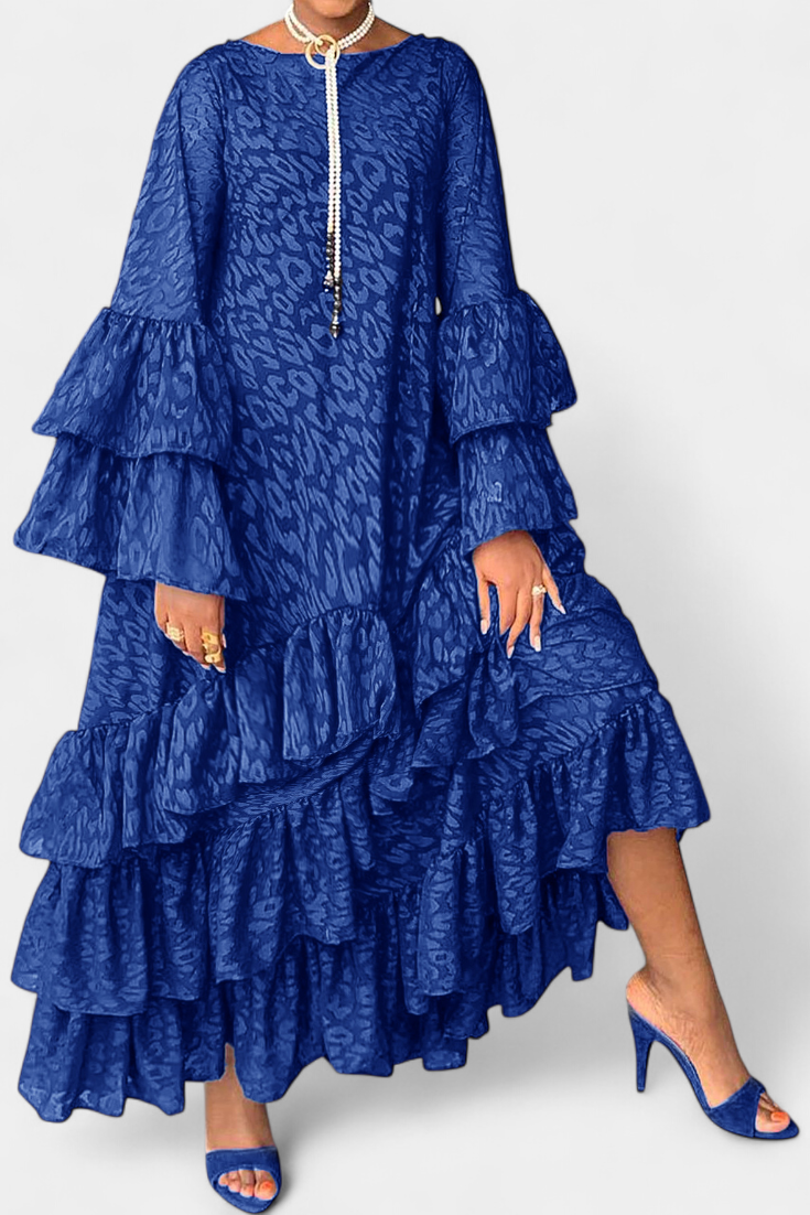 Valoria - Asymmetrisches Maxikleid mit Glockenärmeln