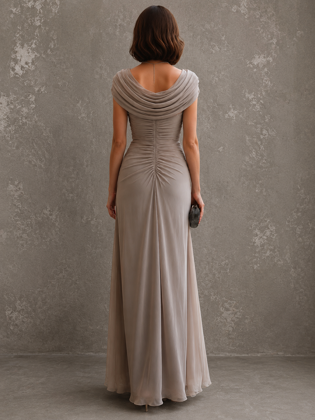 Jilliann - Ärmelloses drapiertes Maxikleid