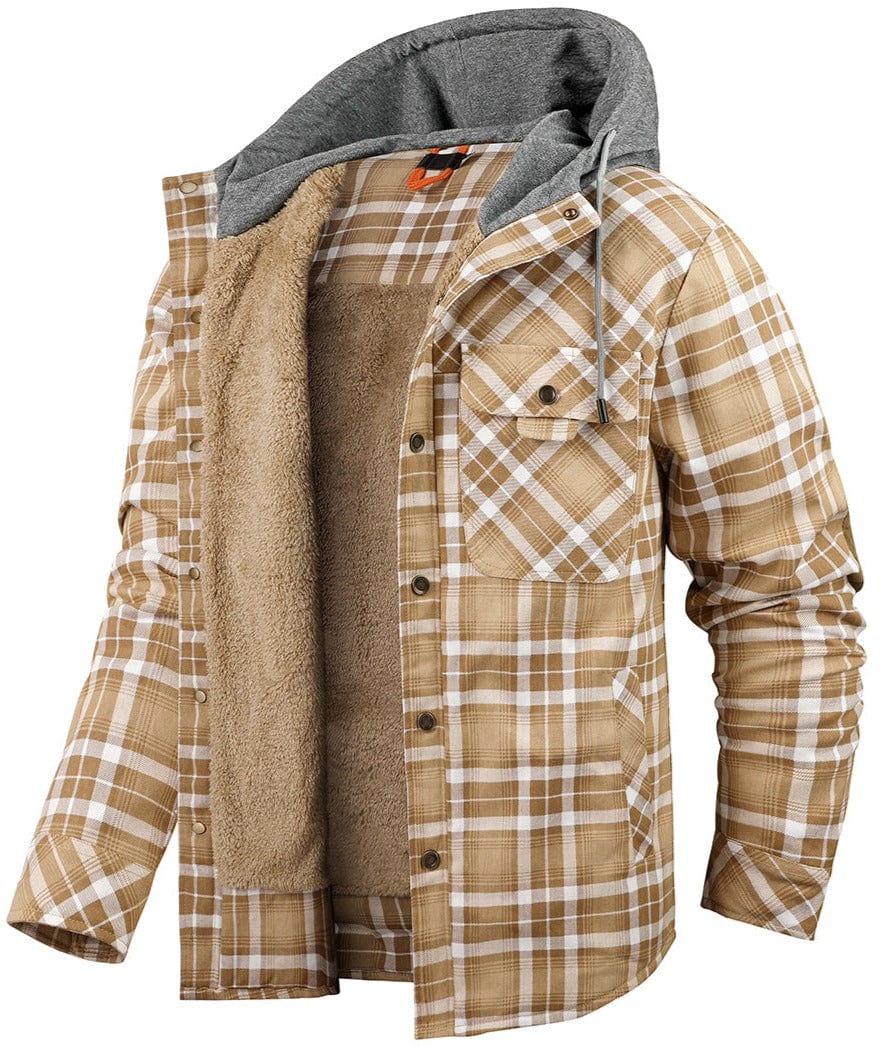 James - Gefütterte Flanelljacke mit Kapuze