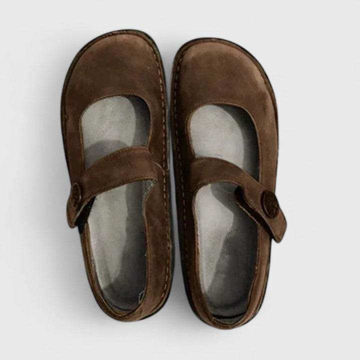 Monique - Patinierte Leder-Mary-Janes