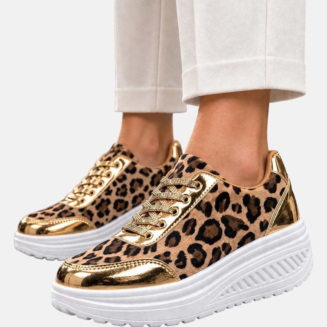 Laurel - Plateau-Sneaker mit Leopardenmuster