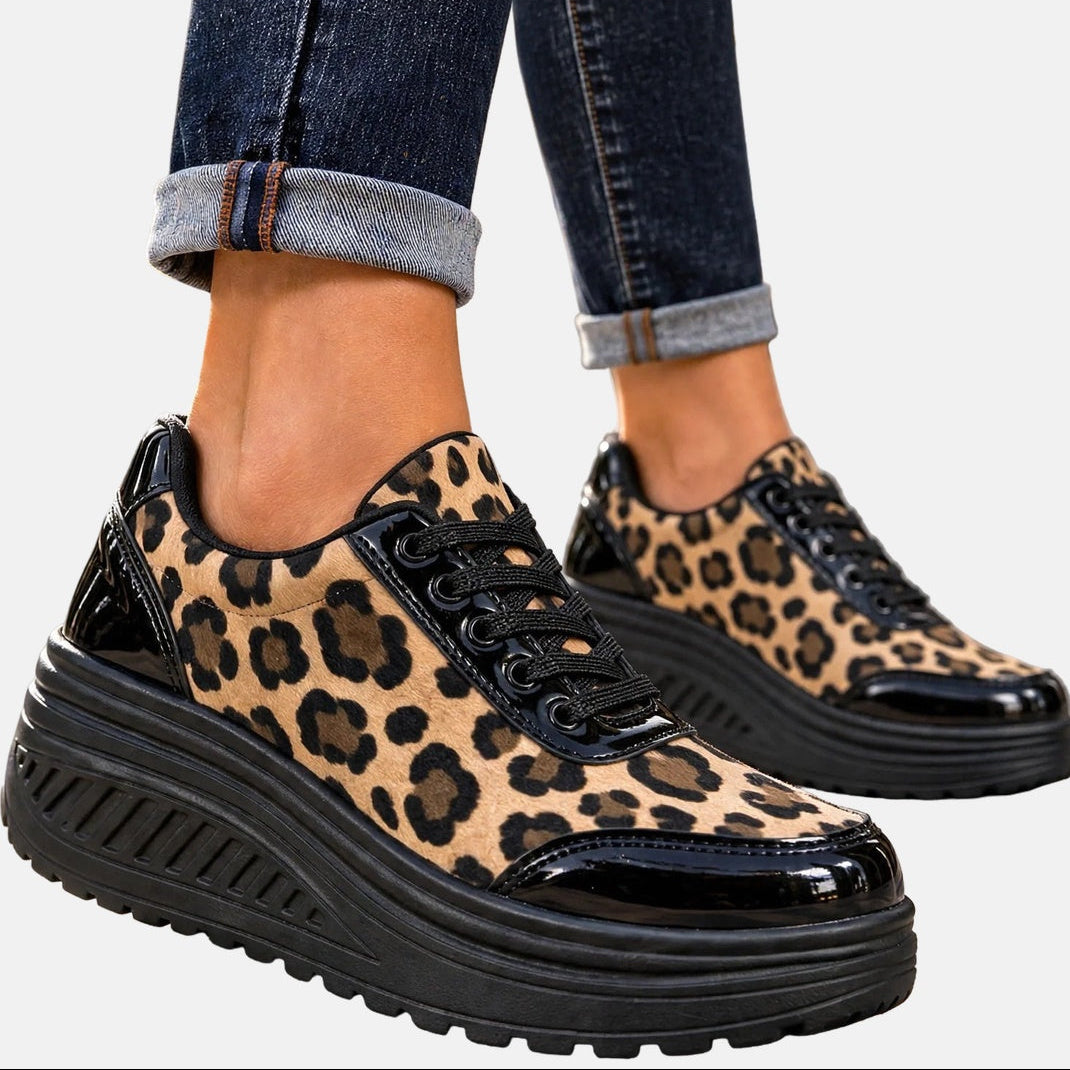 Laurel - Plateau-Sneaker mit Leopardenmuster