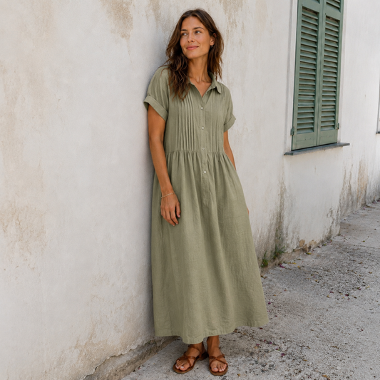 Milagros - Baumwoll Maxi Hemdkleid