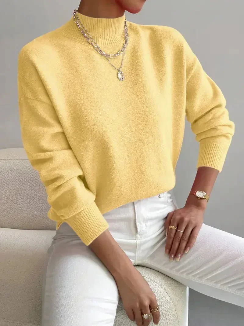 Christiane- Feinstrickpullover mit Stehkragen