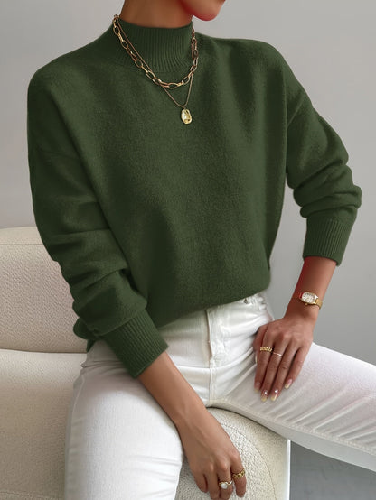 Christiane- Feinstrickpullover mit Stehkragen