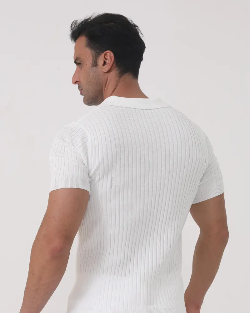 Micah - Geripptes Mesh-Polo