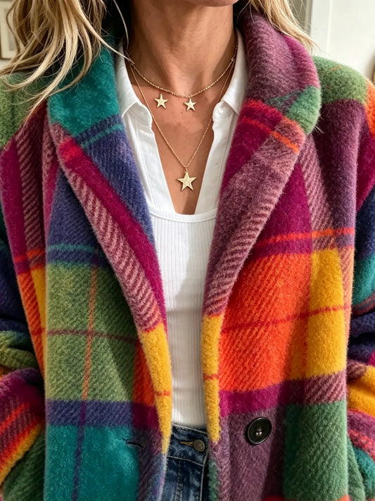 Shanna - Karierter Multicolor-Mantel