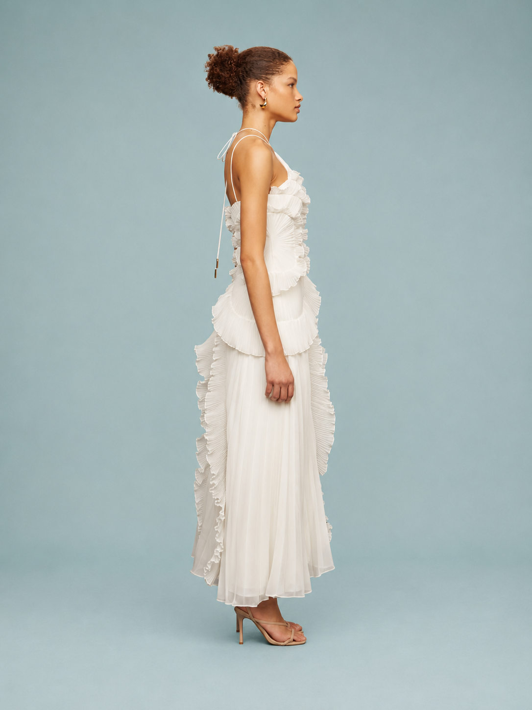 Serelina - Halterneck-Maxikleid mit Rüschen