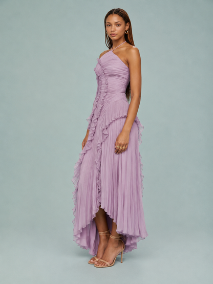 Serelina - Halterneck-Maxikleid mit Rüschen