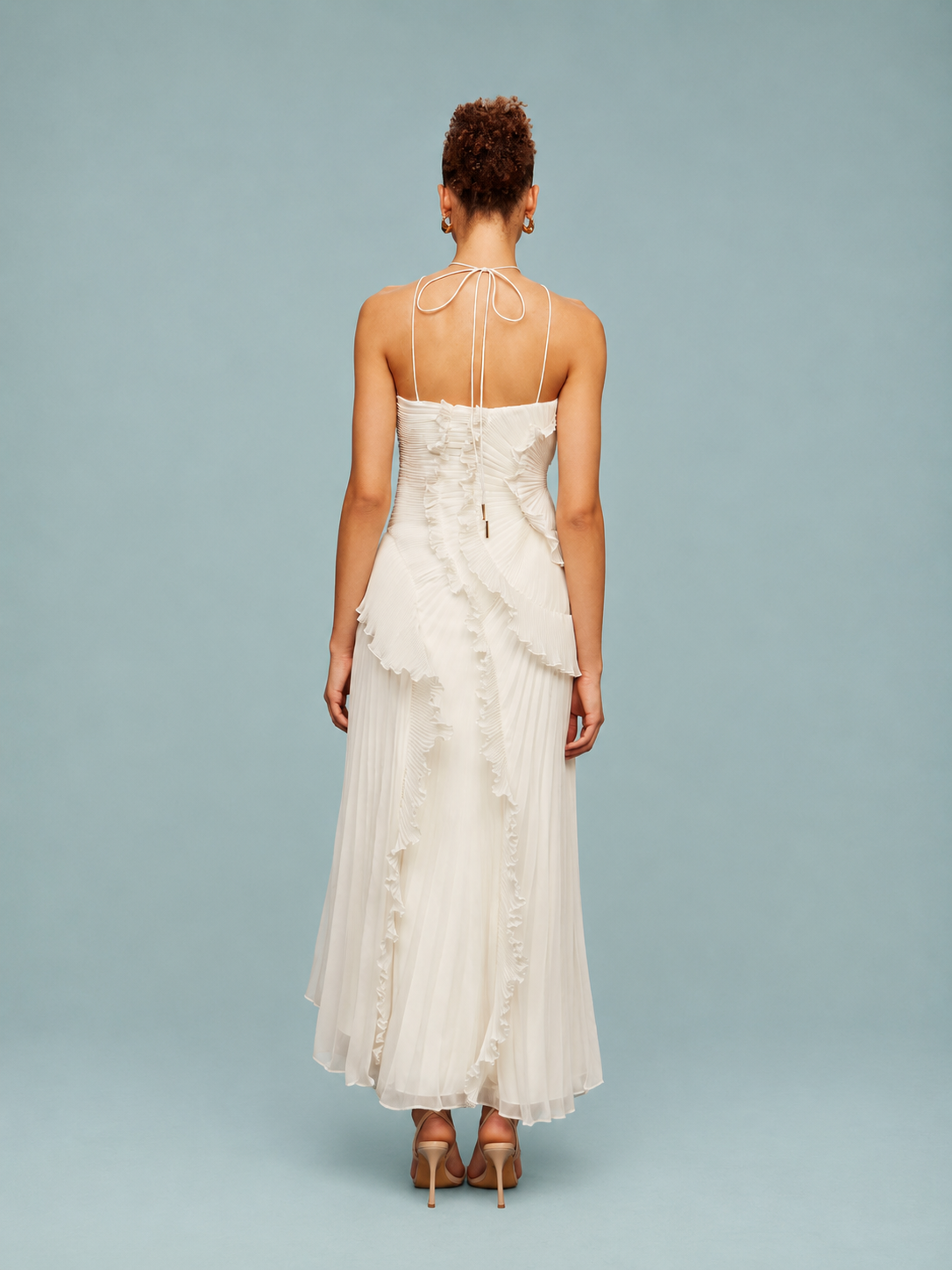 Serelina - Halterneck-Maxikleid mit Rüschen