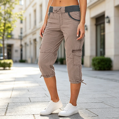 Abigail - Hochtaillierte Cargo-Caprihose