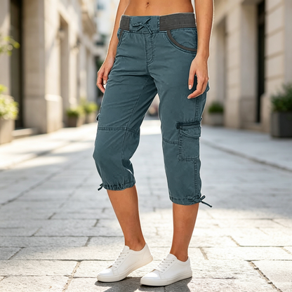 Abigail - Hochtaillierte Cargo-Caprihose