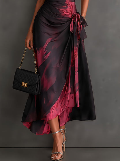 Tonia - Aquarell-Print Wickel-Midikleid